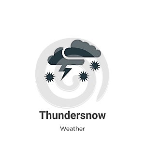 Thundersnow vector icon on white background. Flat vector thundersnow icon symbol sign from modern weather collection for mobile