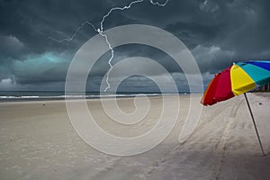 Thunderstorm approaching the beach