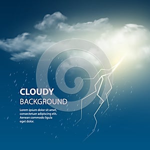 Thunderstorm Background With Cloud and Lightning