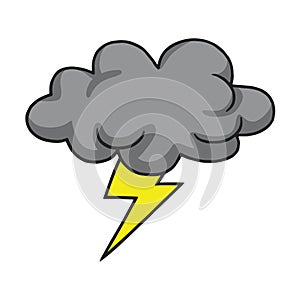 Thunderstorm Cloud Hand Drawn Vector Illustration