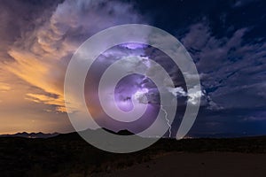 Thunderstorm cloud and lightning