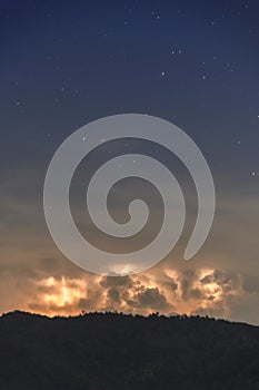 Thunderstorm Clouds with Lightning