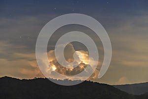 Thunderstorm Clouds with Lightning