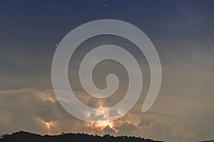 Thunderstorm Clouds with Lightning