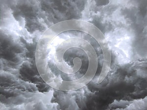 Thunderstorm clouds sky blurred background