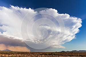 Thunderstorm cumulonimbus cloud and haboob dust storm photo