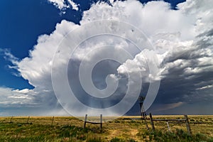 Thunderstorm cumulonimbus cloud with hail