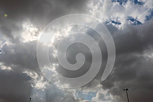 Thunderstorm and dark clouds