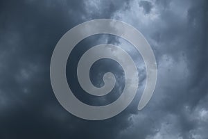Thunderstorm and dark clouds