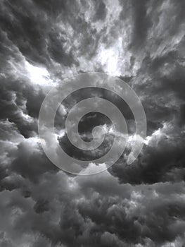 Thunderstorm dark clouds sky background