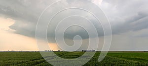 Thunderstorm with distinct rainshaft
