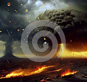 Thunderstorm of hail and fire