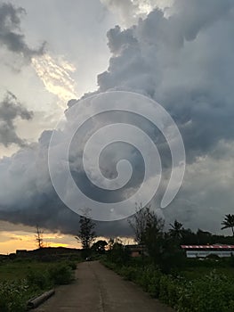 Thunderstorm at kumta beach karnataka, india. photo