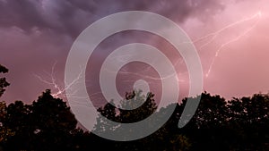 Thunderstorm, lighting and thunder in a storm in Caceres