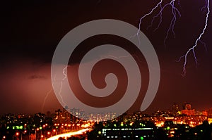 Thunderstorm with lightning