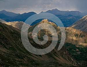 Thunderstorm in the Mount Massive Wilderness, from the summit pf Peak 13500, Colorado