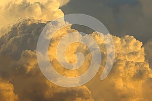 Thunderstorm moving in at sunset