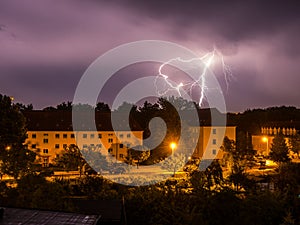 Thunderstorm over the city