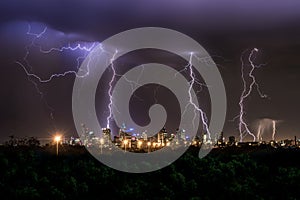 Thunderstorm over Melbourne City