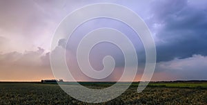 Thunderstorm over wide open plains