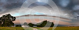 Thunderstorm Rolling Through Nebraska Farmland