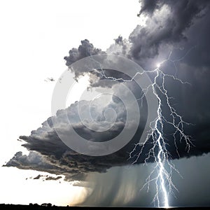 Thunderstorm scene isolated photo
