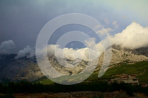 Thunderstorm and storm in Croatia on the Adriatic Sea