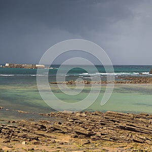 Thundery clouds above Atlantic coast