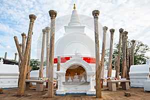 Thuparamaya stupa in ancient city of Anuradhapura, Sri Lanka.