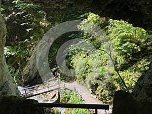 The Thur river canyon die Schlucht des Flusses Thur in the Unterwasser settlement and the Obertoggenburg region - Switzerland