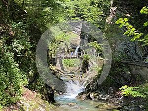 The Thur river canyon die Schlucht des Flusses Thur in the Unterwasser settlement and the Obertoggenburg region - Switzerland