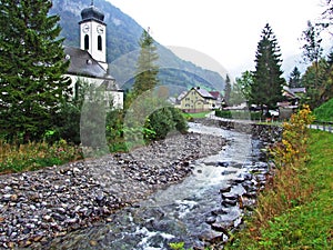 The Thur river in the Stein settlement and the Obertoggenburg region