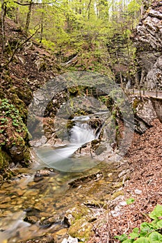 Thur waterfalls in the alps in Unterwasser in Switzerland