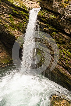 Thur waterfalls in the alps in Unterwasser in Switzerland