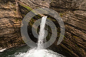 Thur waterfalls in the alps in Unterwasser in Switzerland