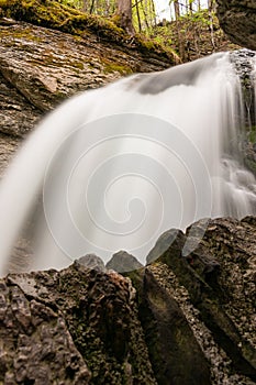 Thur waterfalls in the alps in Unterwasser in Switzerland