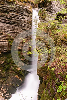 Thur waterfalls in the alps in Unterwasser in Switzerland