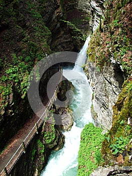 Thur Waterfalls or ThurwasserfÃ¤lle oder Thurfaelle or Thurfalle on the Thur River and in the Obertoggenburg region