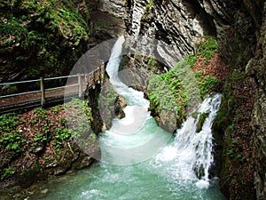 Thur Waterfalls or ThurwasserfÃ¤lle oder Thurfaelle or Thurfalle on the Thur River and in the Obertoggenburg region