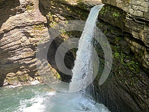 Thur Waterfalls or ThurwasserfÃ¤lle oder ThurfÃ¤lle Thurfaelle or Thurfalle on the Thur River and in the Obertoggenburg region