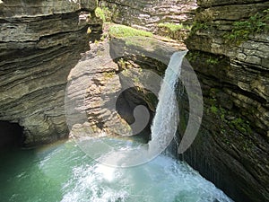 Thur Waterfalls or ThurwasserfÃ¤lle oder ThurfÃ¤lle Thurfaelle or Thurfalle on the Thur River and in the Obertoggenburg region