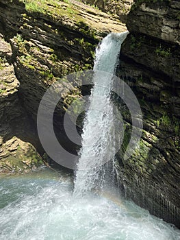 Thur Waterfalls or ThurwasserfÃ¤lle oder ThurfÃ¤lle Thurfaelle or Thurfalle on the Thur River and in the Obertoggenburg region