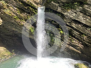 Thur Waterfalls or ThurwasserfÃ¤lle oder ThurfÃ¤lle Thurfaelle or Thurfalle on the Thur River and in the Obertoggenburg region