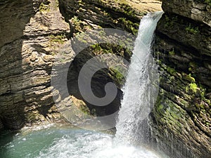 Thur Waterfalls or ThurwasserfÃ¤lle oder ThurfÃ¤lle Thurfaelle or Thurfalle on the Thur River and in the Obertoggenburg region