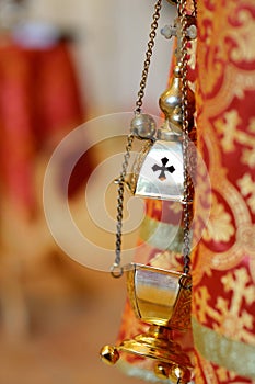 Thurible in orthodox chapel