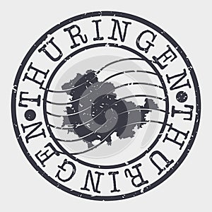 Thuringen Germany Stamp Postal. Map Silhouette Seal. Passport Round Design. Vector Icon. Design Retro Travel.