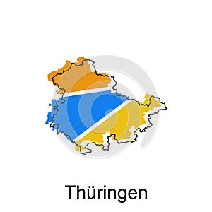 Thuringen map. vector map of the Germany Country. Borders of for your infographic. Vector illustration. design template