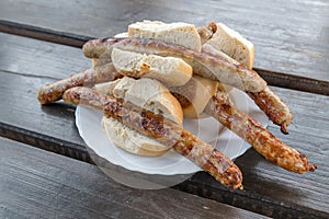 Thuringian sausages on a plate