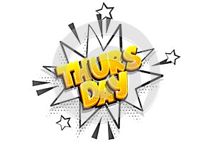 Thursday comic text speech bubble pop art