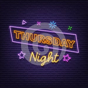 Thursday night neon signboard